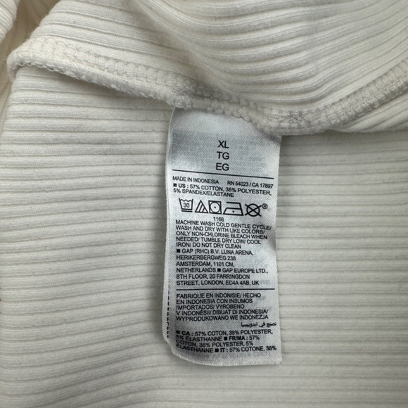 Old Navy Women’s Sz XL White Rib Fitted Long Sleeve T-Shirt - Picture 5 of 5
